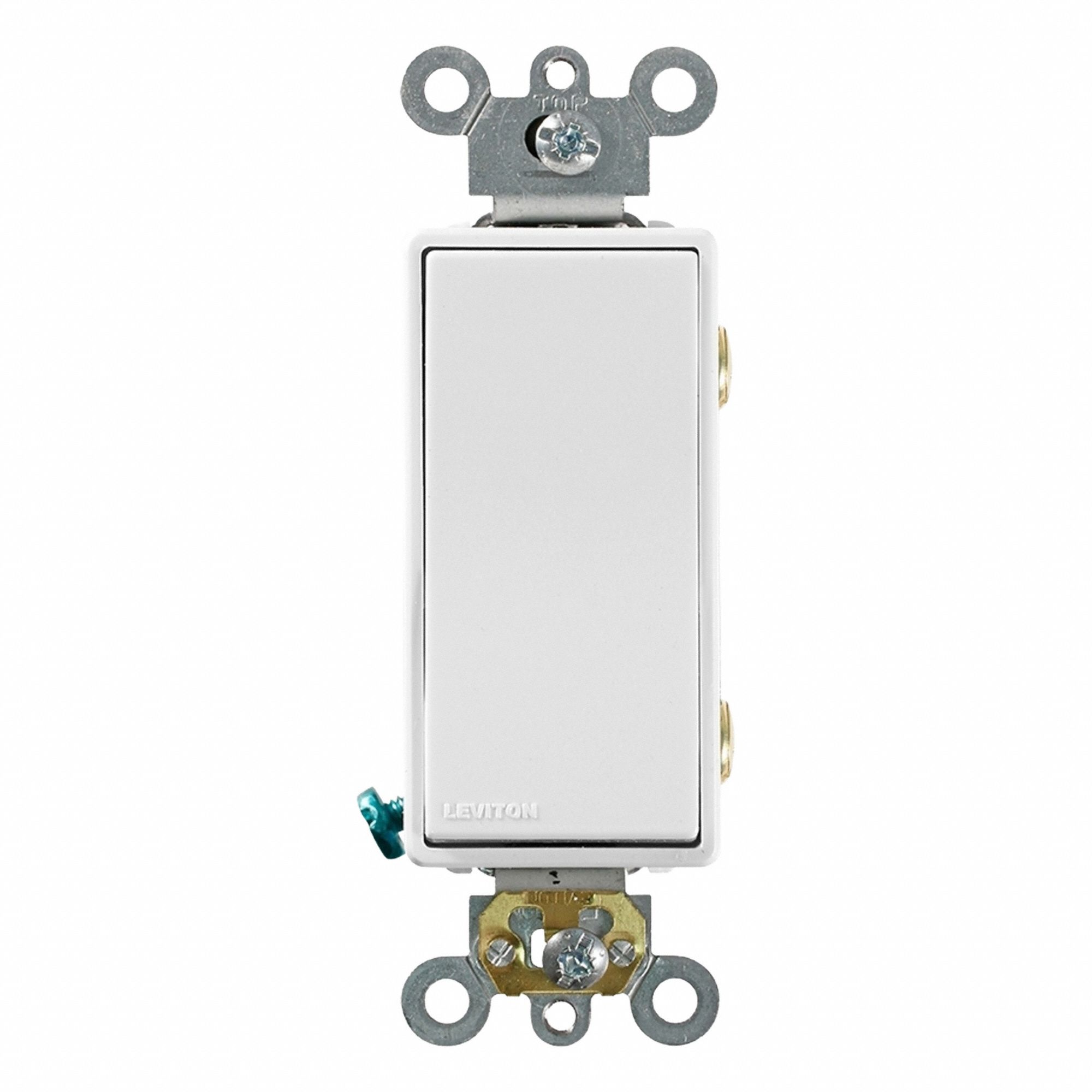 AC Quiet Switch: Rocker Switch, Double Pole, White, 20 A, 120/277V AC, Screw Terminals