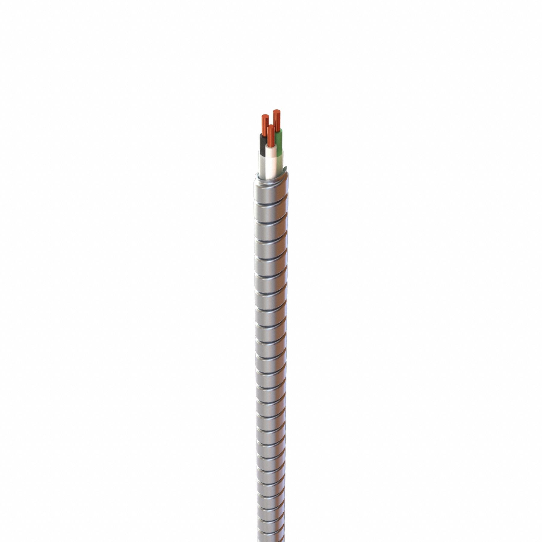 Armored Cable: 12 AWG, 3 Conductors, Copper, 250 ft, Aluminum, Low-Profile