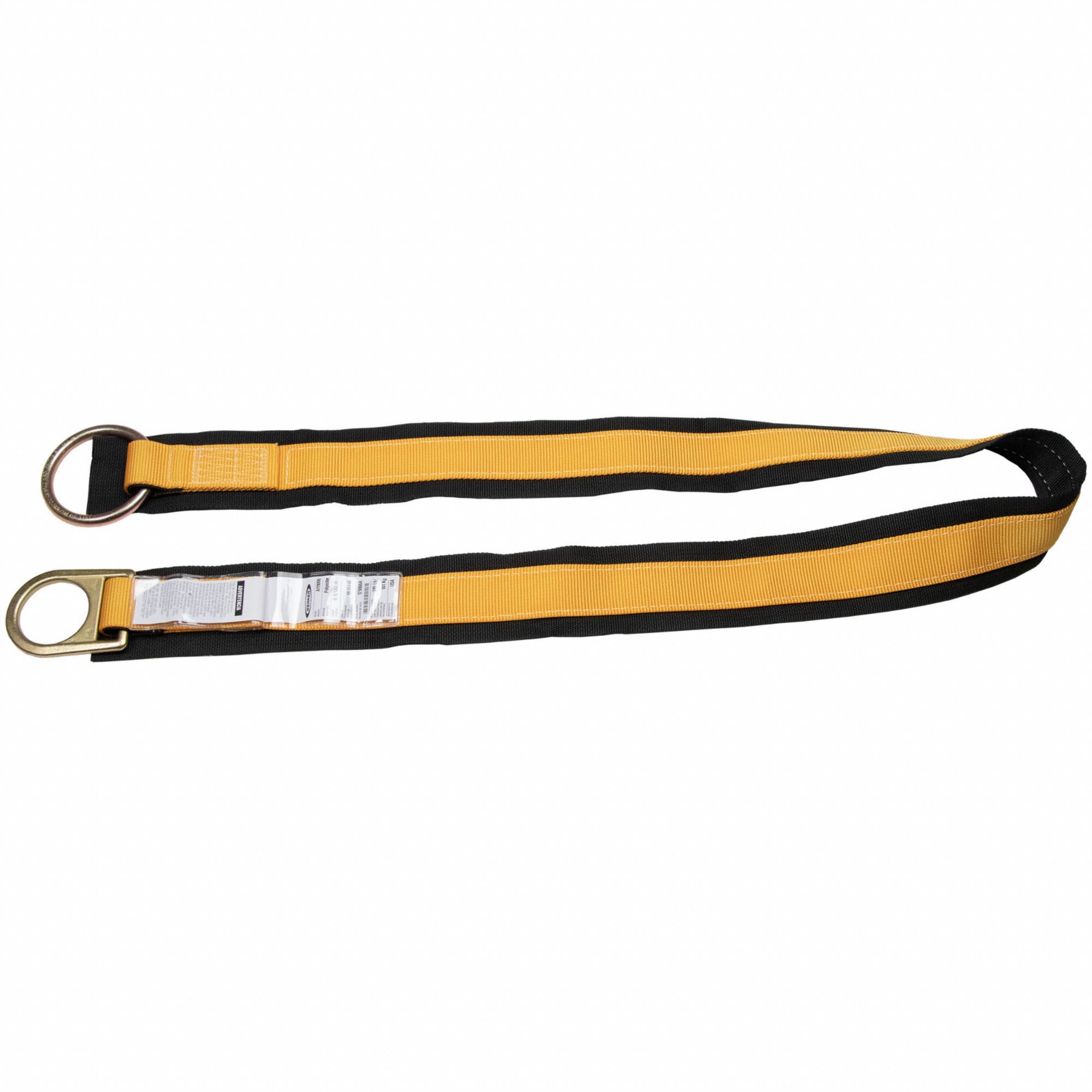 Cross Arm Strap (Web, O-Ring, D-ring): 120 in Overall Lg, Steel, Polyester, D-Ring, Wear Pad