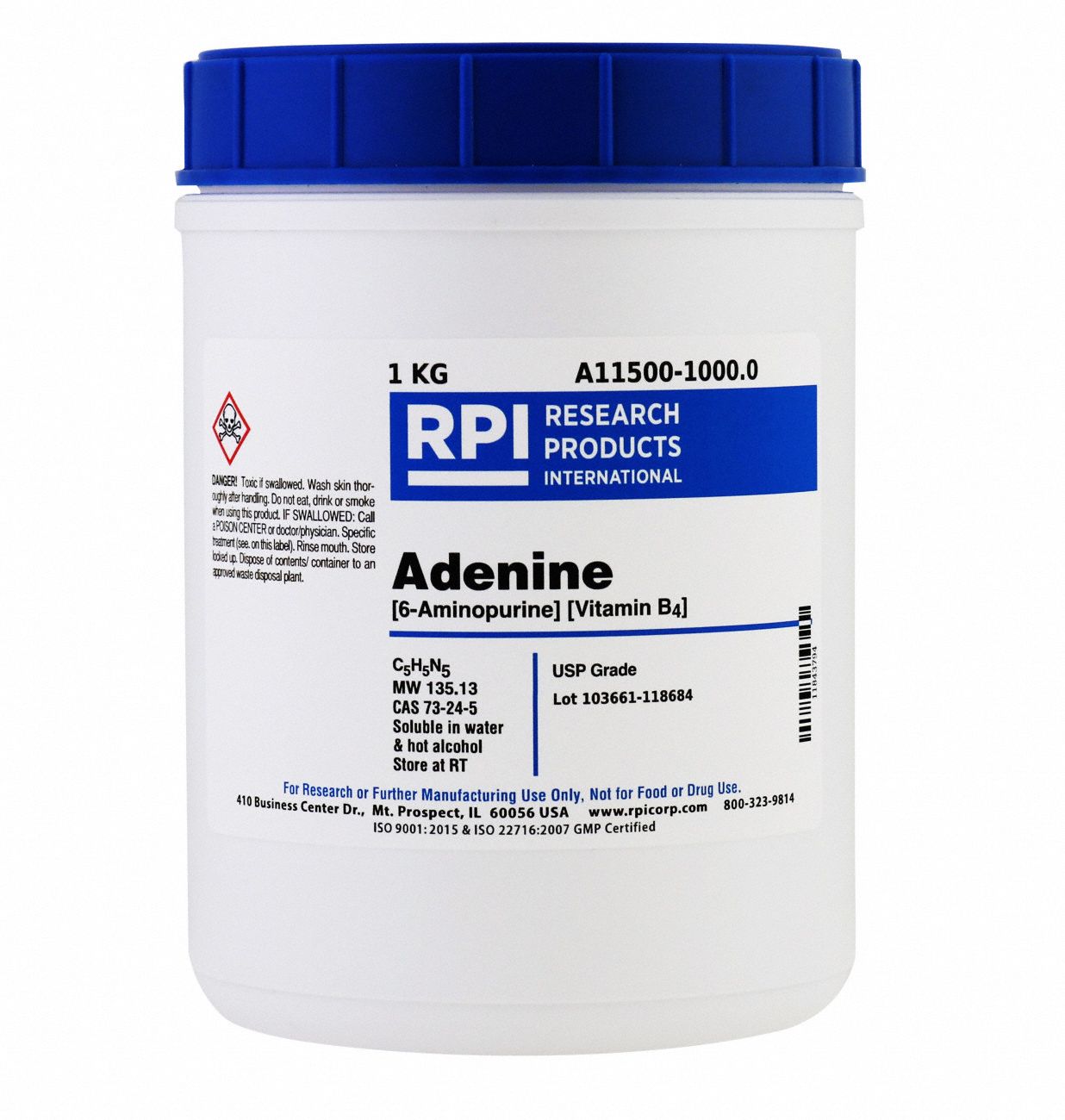 Adenine [6-Aminopurine] [Vitamin B4] Research or Further Manufacturing Use Only
