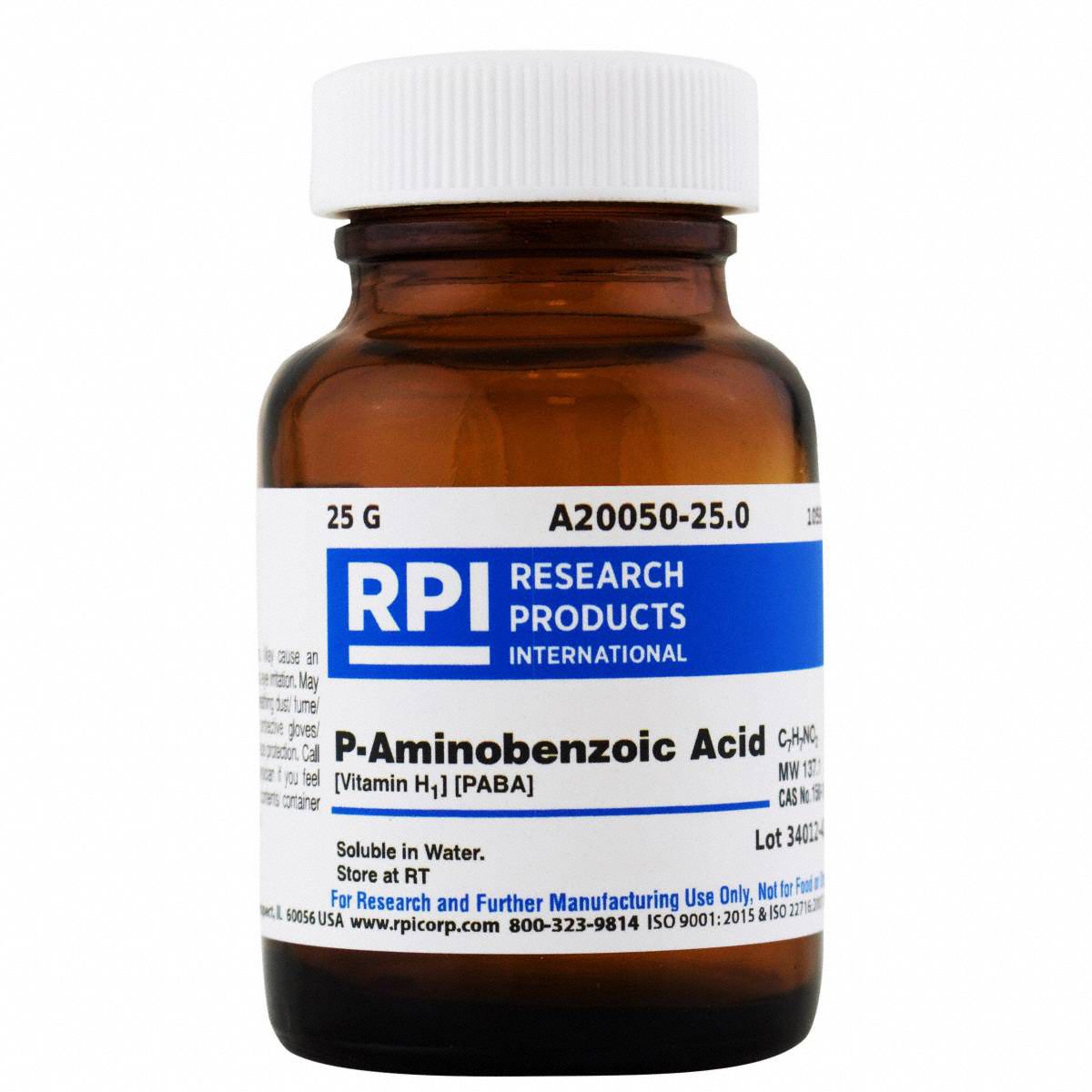 P-Aminobenzoic Acid (Vitamin H1), 25g