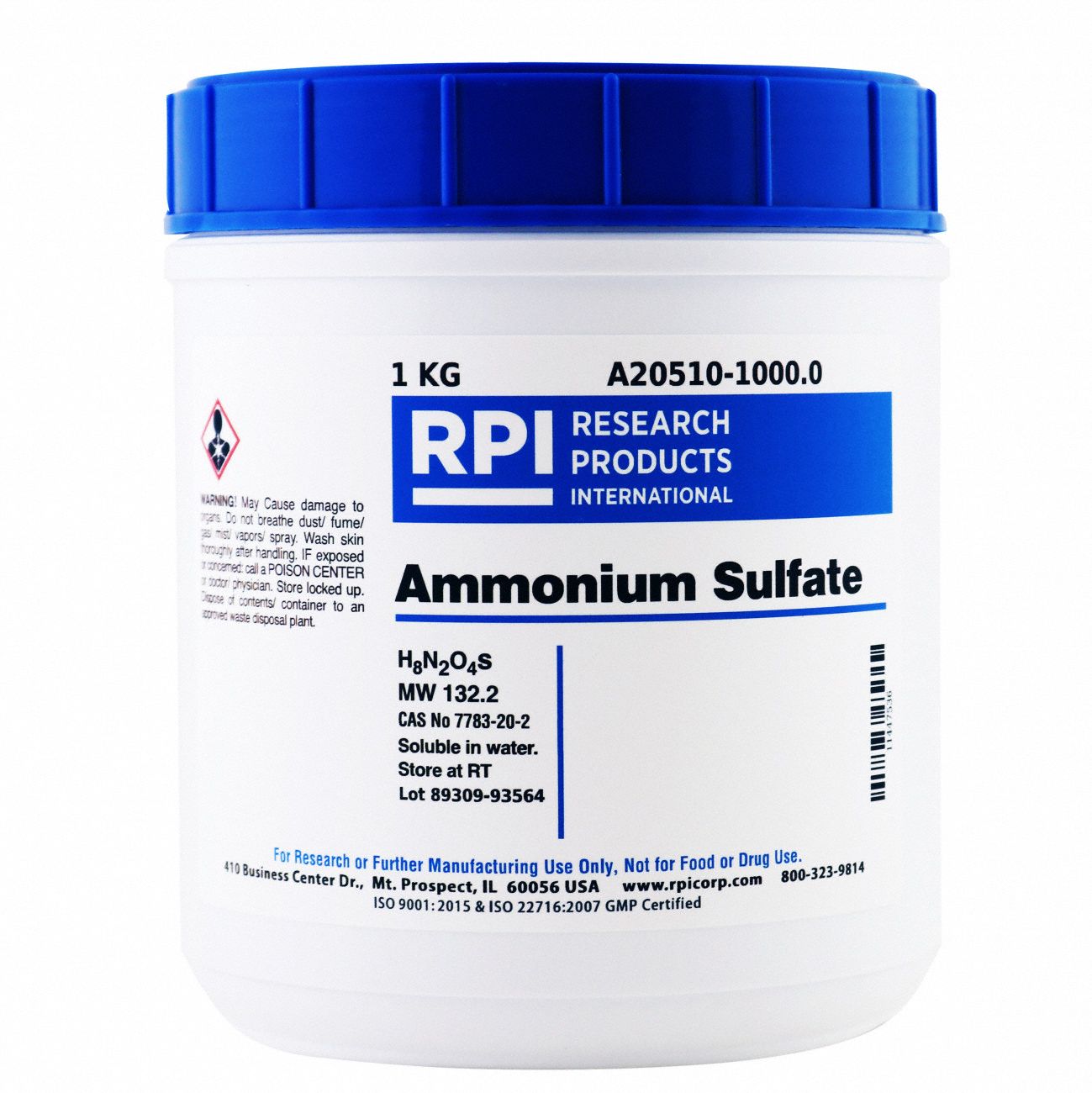 Ammonium Sulfate: Lab, 1 kg, 7783-20-2, Reagent, Powder, 18 mo Shelf Life, 1