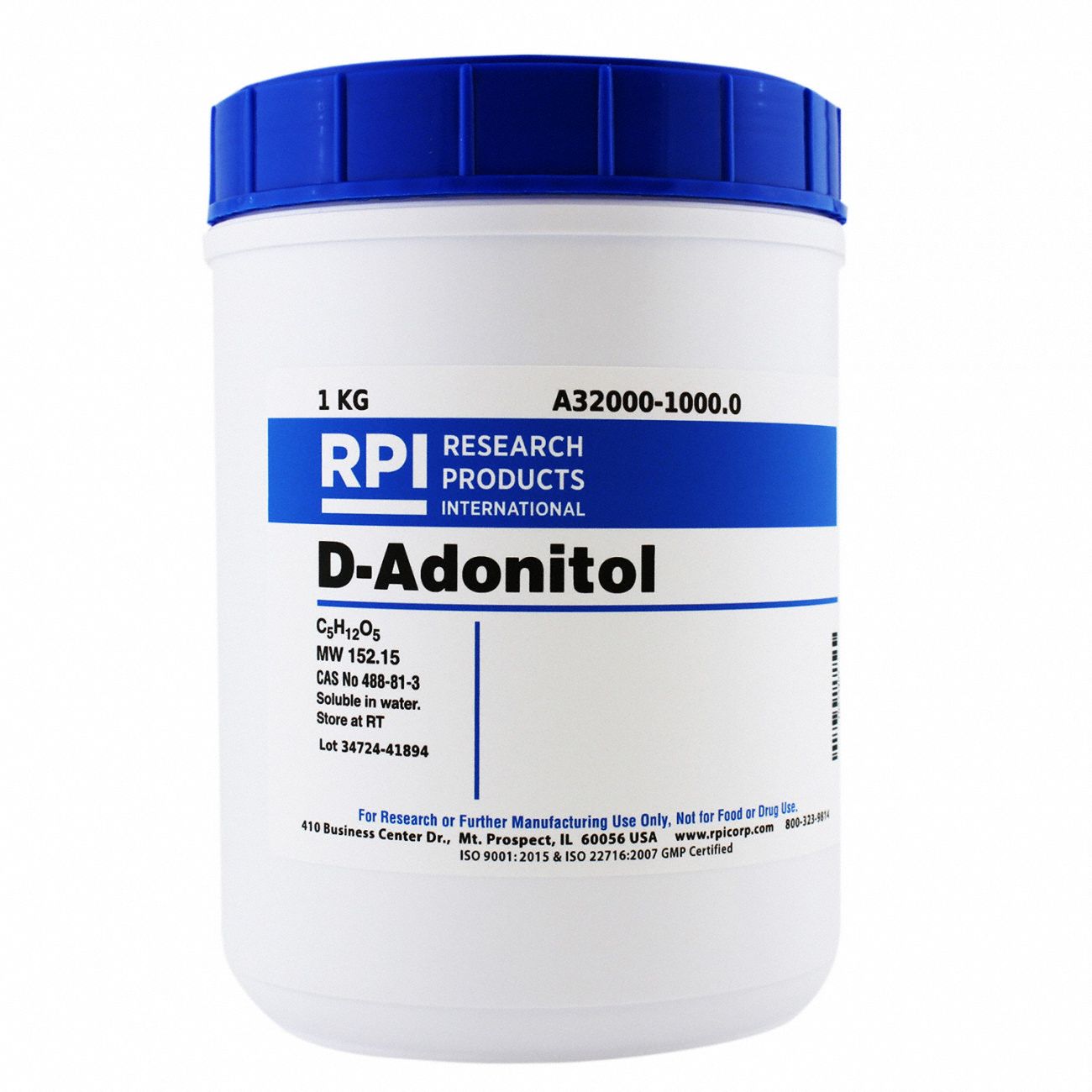 Rpi 1 Kg Container Size Powder Adonitol Ribitol Adonite 31fw37a32000 10000 Grainger 4947