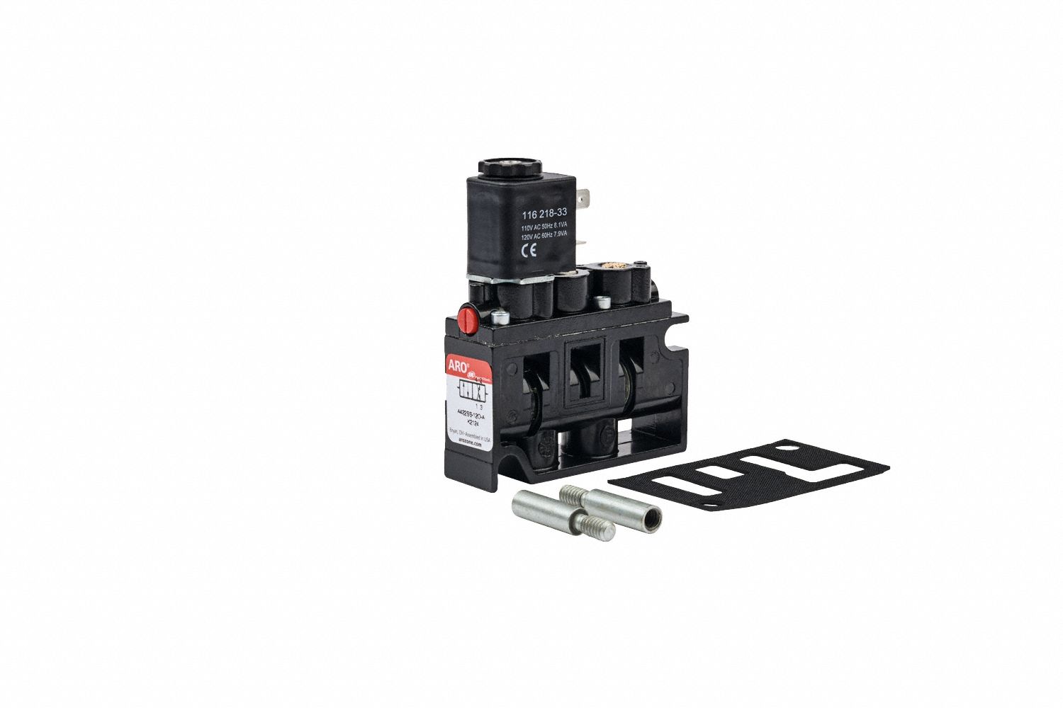 Solenoid Air Control Valve: Alpha, Four-Way / Two-Position, 120V AC, 1/4 in Female NPTF