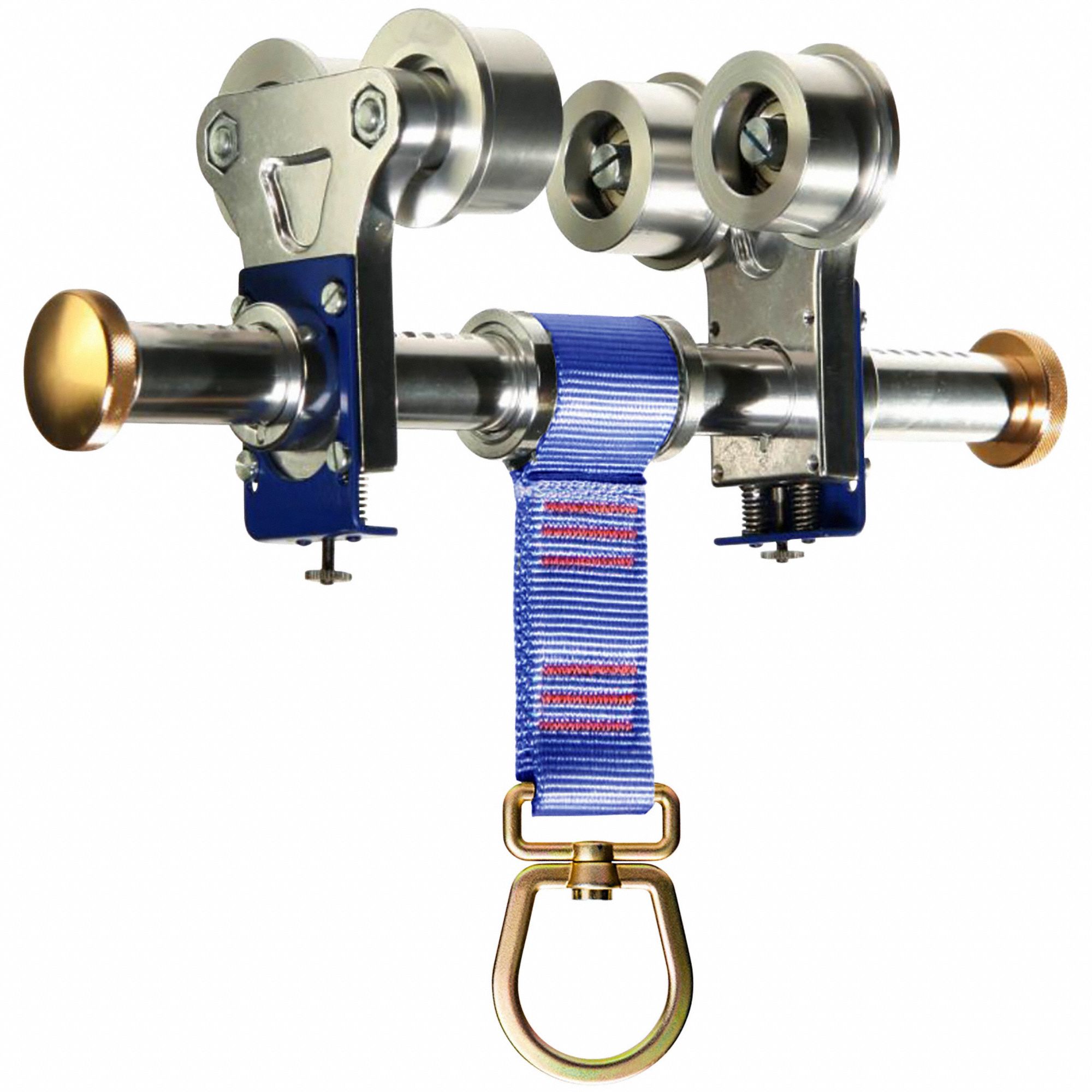 Beam Trolley Anchor: Swivel D-Bolt, Sliding Beam Clamp, For 3 in to 10 in Flange Wd, 6 in Dp