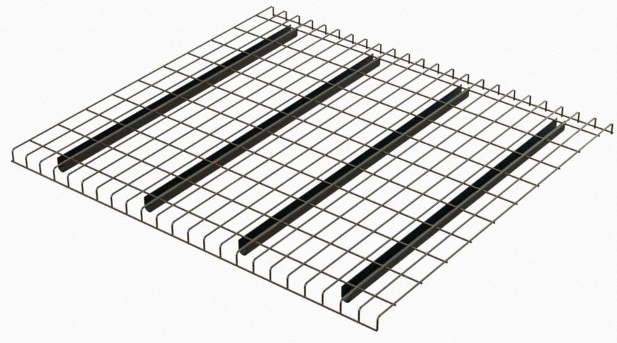 Pallet Rack Decking: 46 in x 42 in, Waterfall, Std Wire Decking, 6 ga Decking, Silver