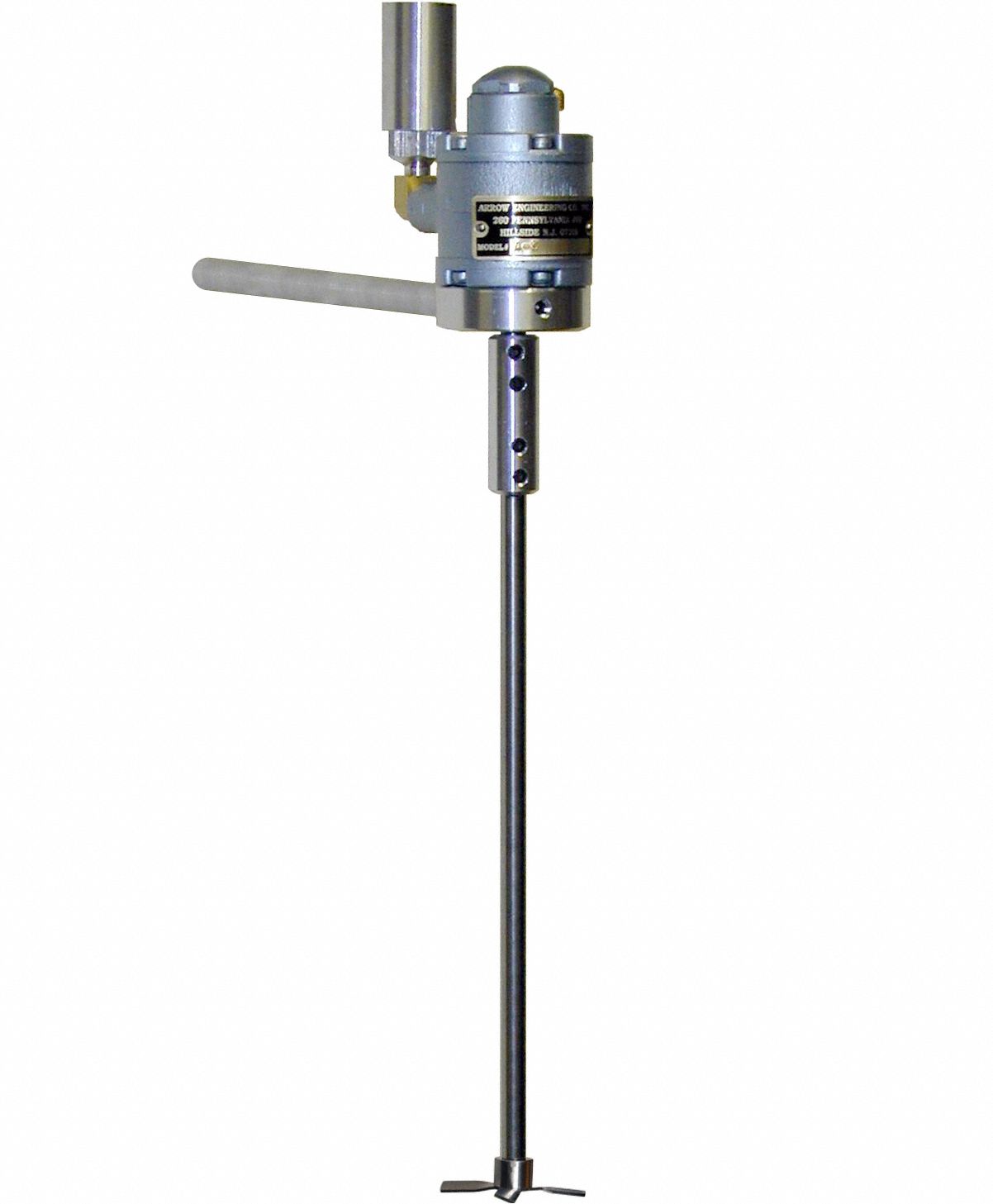 Explosion Proof Stirrer: 1/4 in Male NPT Inlet, Clamp/Stand, Top, 12 in Shaft