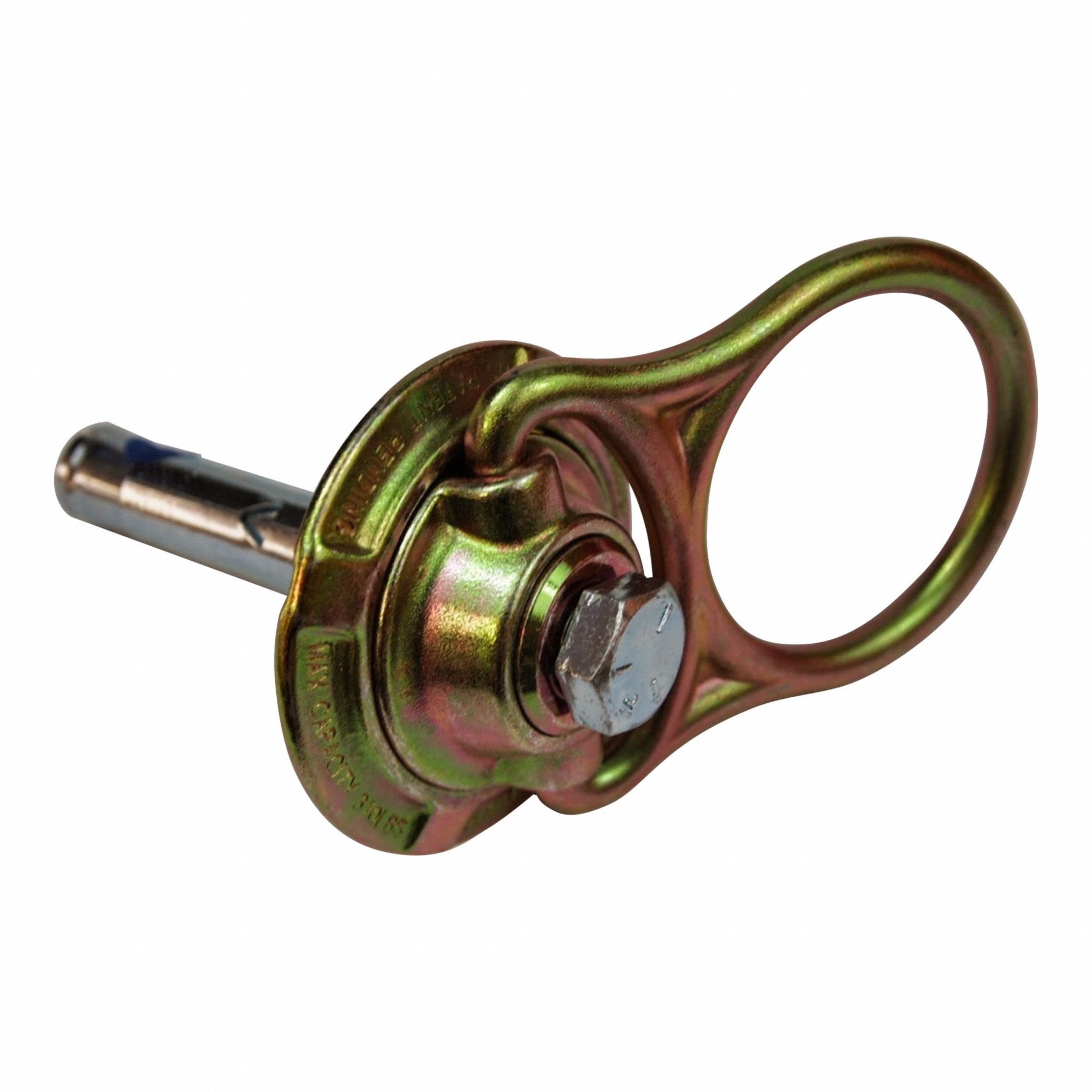 Concrete Sleeve Bolt: 425 lb Wt Capacity, Swivel D-Ring, 4 1/2 in Max Hole Dp, Steel, 3 in Wd
