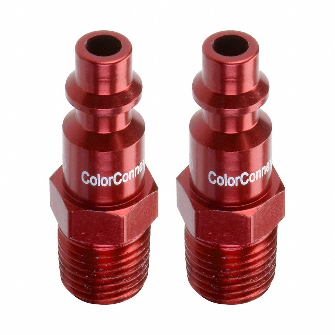 Quick Connect Plug: 1/4 in Body Size, 1/4 in Hose Fitting Size, 1/4"-18 Thread Size, 2 PK