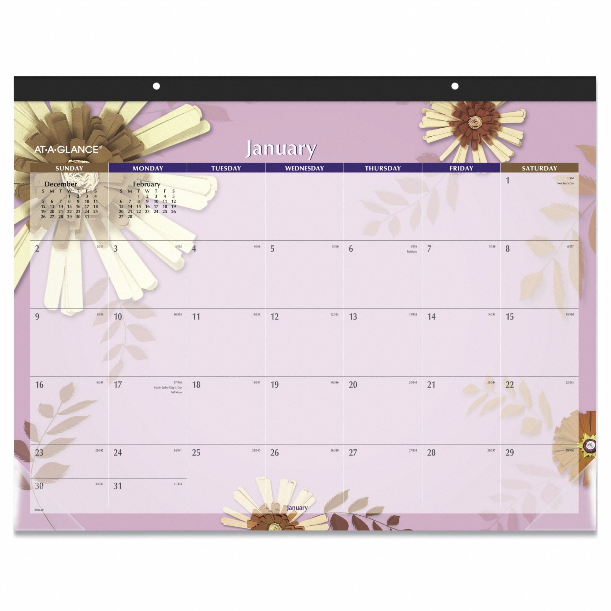 Desk Calendar Floral 22 X17 