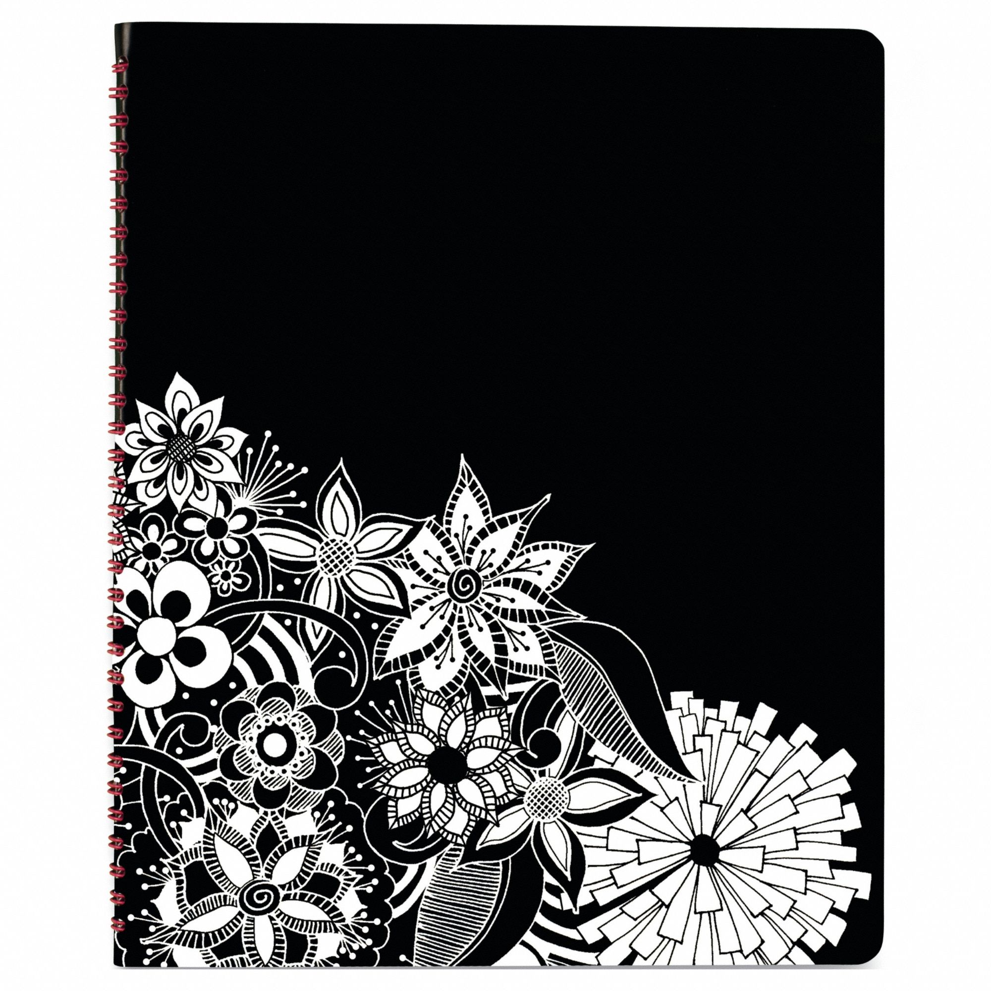 Planner: 12-Month (Jan-Dec) Format, 11 in Sheet Ht, 8 1/2 in Sheet Wd, Black/White Cover