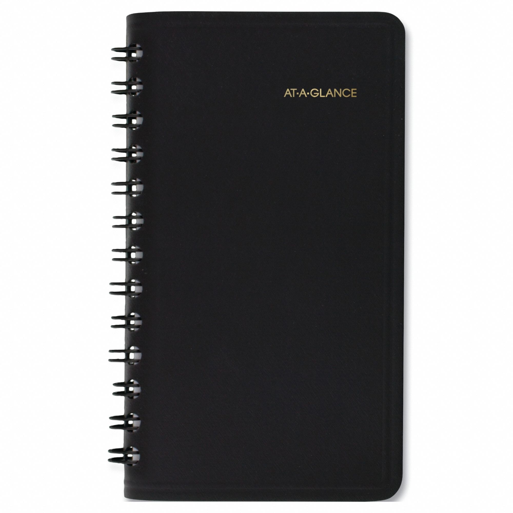 Planner: 12-Month (Jan-Dec) Format, 4 1/2 in Sheet Ht, 2 1/2 in Sheet Wd, Black Cover