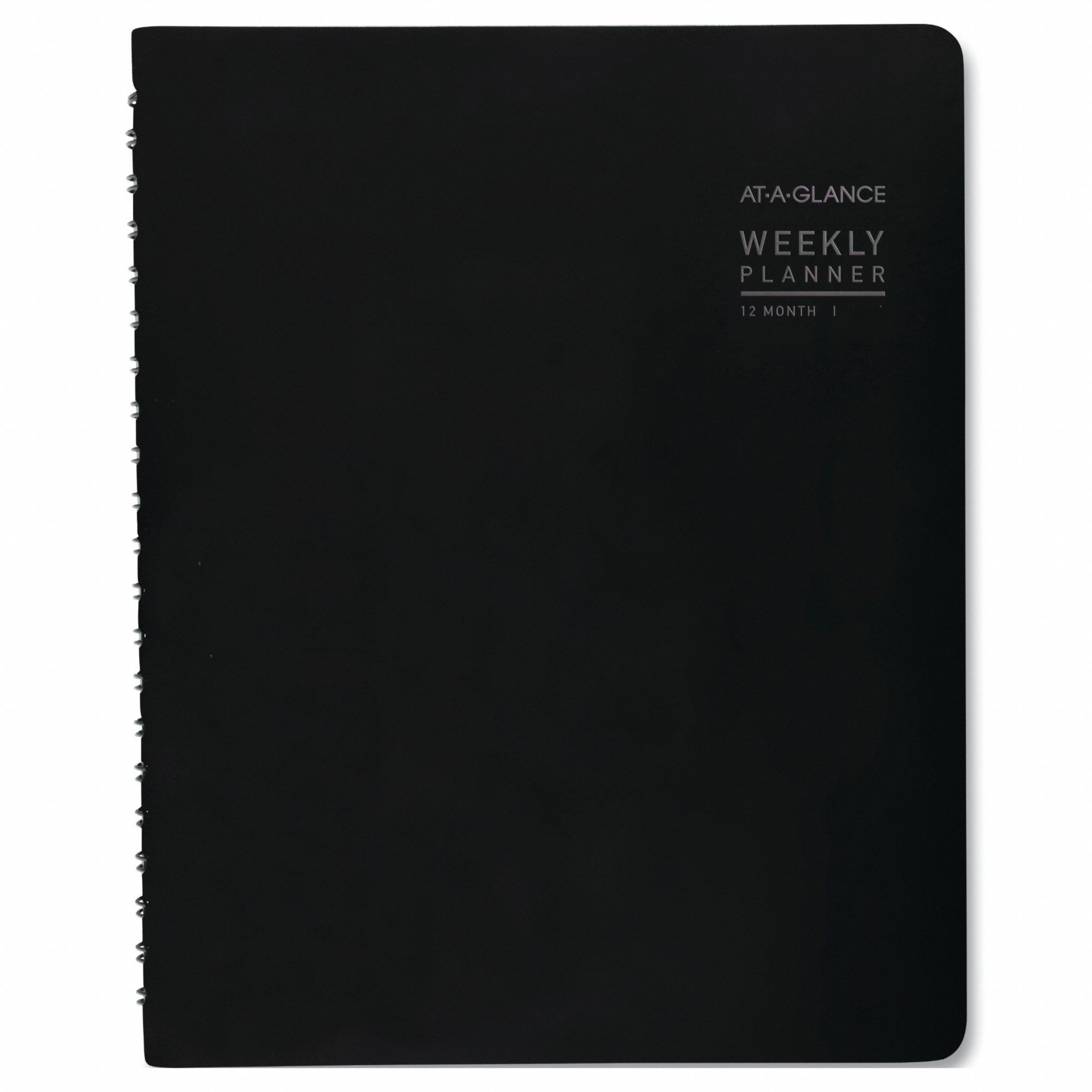 Planner: 12-Month (Jan-Dec) Format, 11 in Sheet Ht, 8 1/4 in Sheet Wd, Black Cover