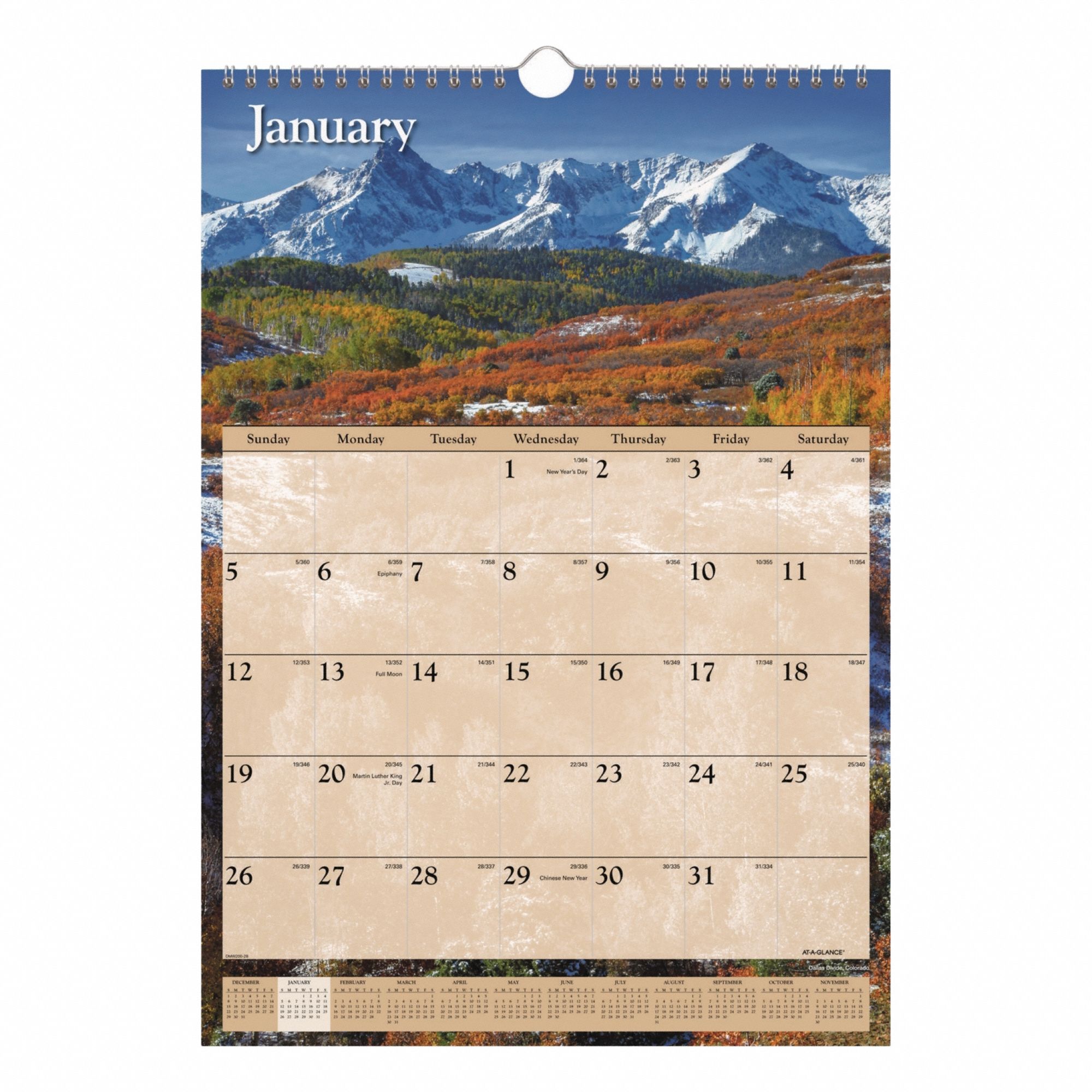 AT-A-GLANCE, 12 in Sheet Ht, 17 in Sheet Wd, Wall Calendar - 44NR33 ...