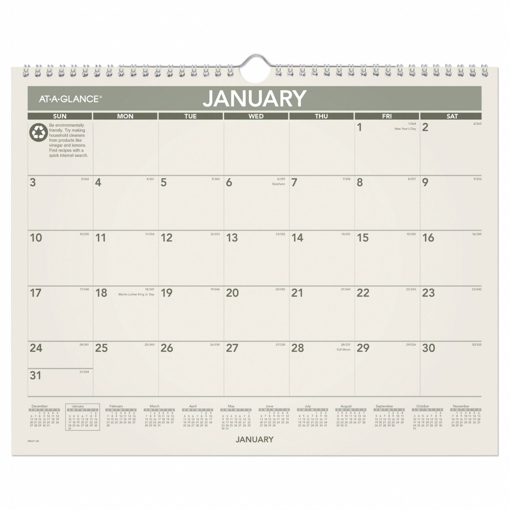 Wall Calendar Recycled 15x12 In.