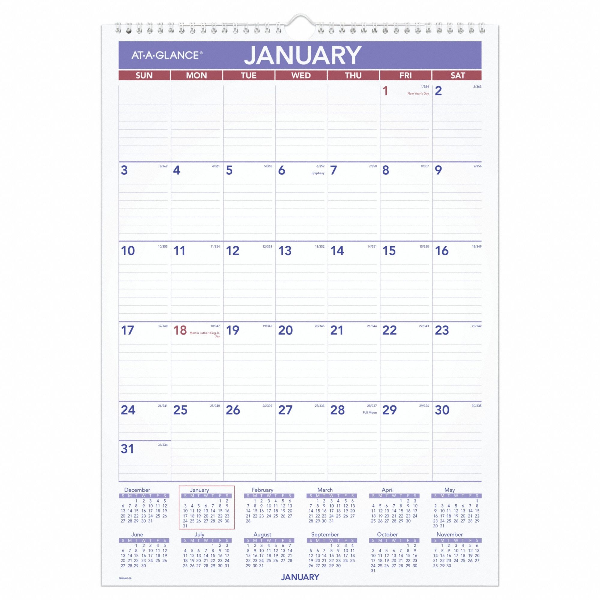 Laminated Wall Calendar 12x17 In.