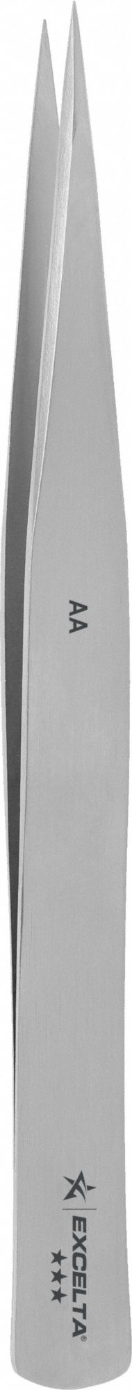 Tweezers: Carbon Steel, Point, Straight Tip, 0.008 in Tip Thick