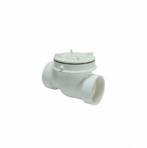 Backwater Valve: 2 in Pipe Size, Socket, PVC, PVC, 5 psig Max. Pressure (CWP), No Extension Kit