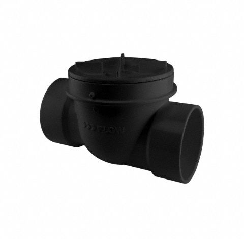 Backwater Valve: 4 in Pipe Size, Socket, ABS, ABS, 5 psig Max. Pressure (CWP), No Extension Kit