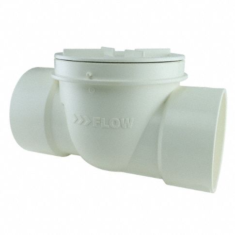 Backwater Valve: 6 in Pipe Size, Socket, PVC, PVC, 5 psig Max. Pressure (CWP), No Extension Kit