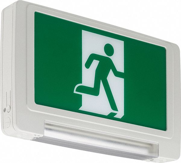 RUNNING MAN EXIT SIGN,LED, W/DIRECTIONAL FACE PLATES & LIGHT BAR