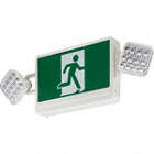 RUNNING MAN EXIT SIGN,LED, W/DIRECTIONAL FACE PLATES & DUAL LIGHTS