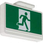 RUNNING MAN EXIT SIGN,LED, W/DIRECTIONAL FACE PLATES, SELF DIAGNOSTIC, PLASTIC