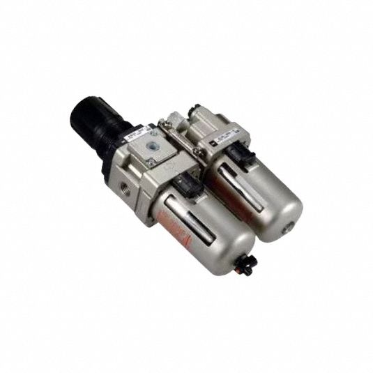 Filter, Regulator, Lubricator: 1/4 in NPT, 1 MPa Max Op Pressure, 5 micron, AC-D Series