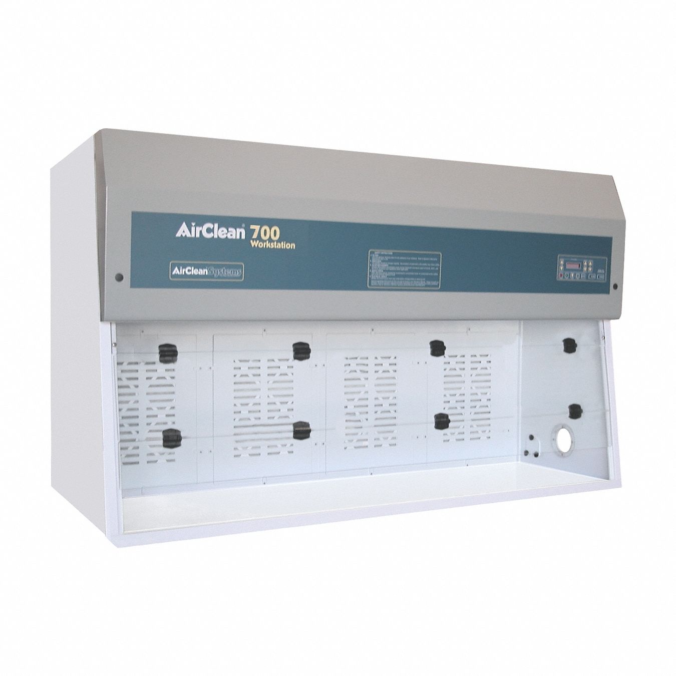 AIRCLEAN SYSTEMS Balance Enclosure: PowderSafe, 72 in Overall Wd, 44 in Overall Ht, 30 in Overall Dp (MPN AC780C). Key specifications — Assembly: Fully Assembled; Brand: AIRCLEAN SYSTEMS; Base/Stand Included: Yes; Blower Included: Yes; Work Surface Included: Yes.