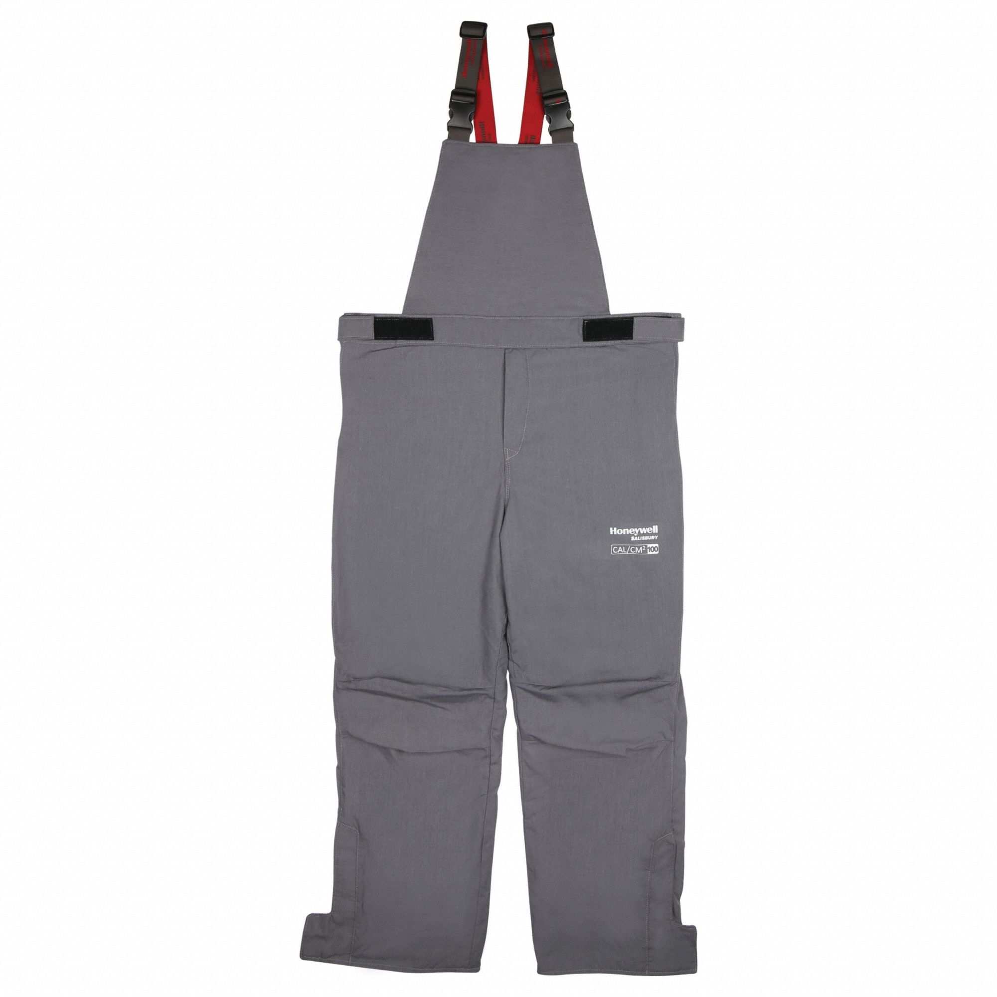 Bib Overalls, Color Gray/Red, Size 4XL