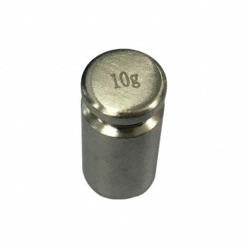 Calibration Weight: 10 g Nominal Mass, 6, Stainless Steel, Metric