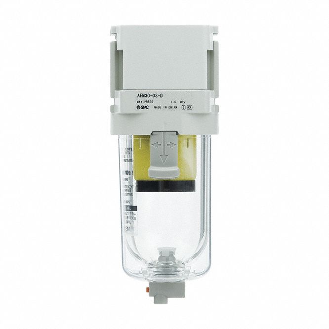 Compressed Air Filter: Water Separator, 1/2 in G, 0.3 micron, 38.9 cfm, 145 psi Max Op Pressure