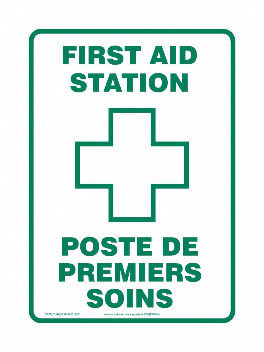 FIRST AID KIT SIGN 10X14 PLASTIC
