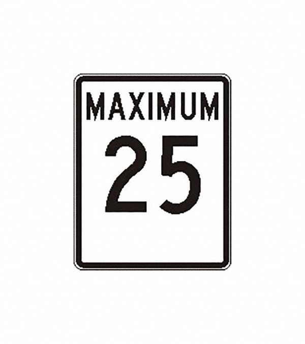 SIGN SPEED LIMIT 25 REF BLK/WH
