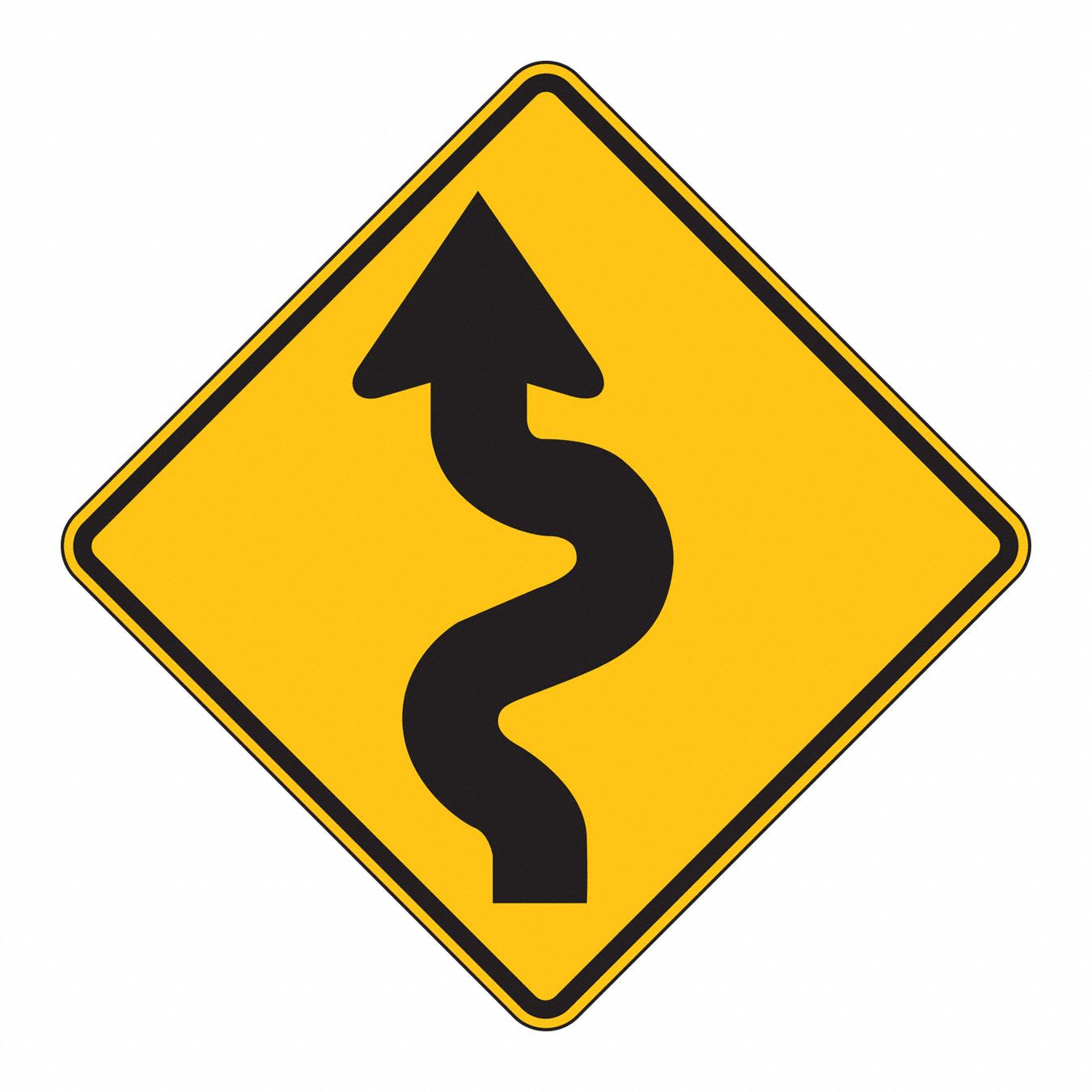 SIGN WINDING ROAD LEFT 24HX24W
