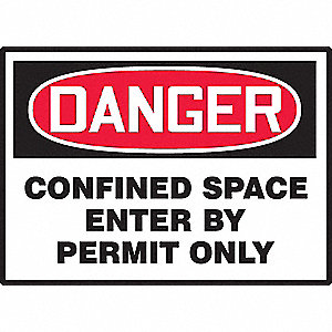 Accuform D162ABDanger Confined Space Sign Black & Red on White Standard