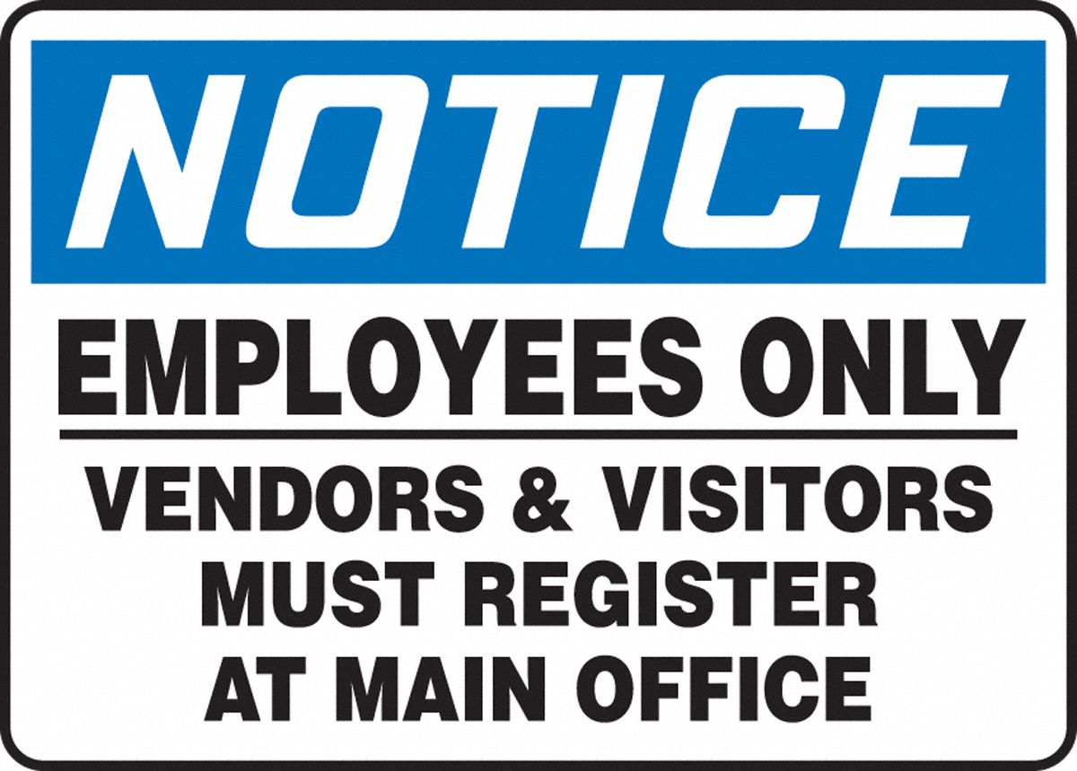 SIGN 10 X 14 EMPLOYEES ONLY
