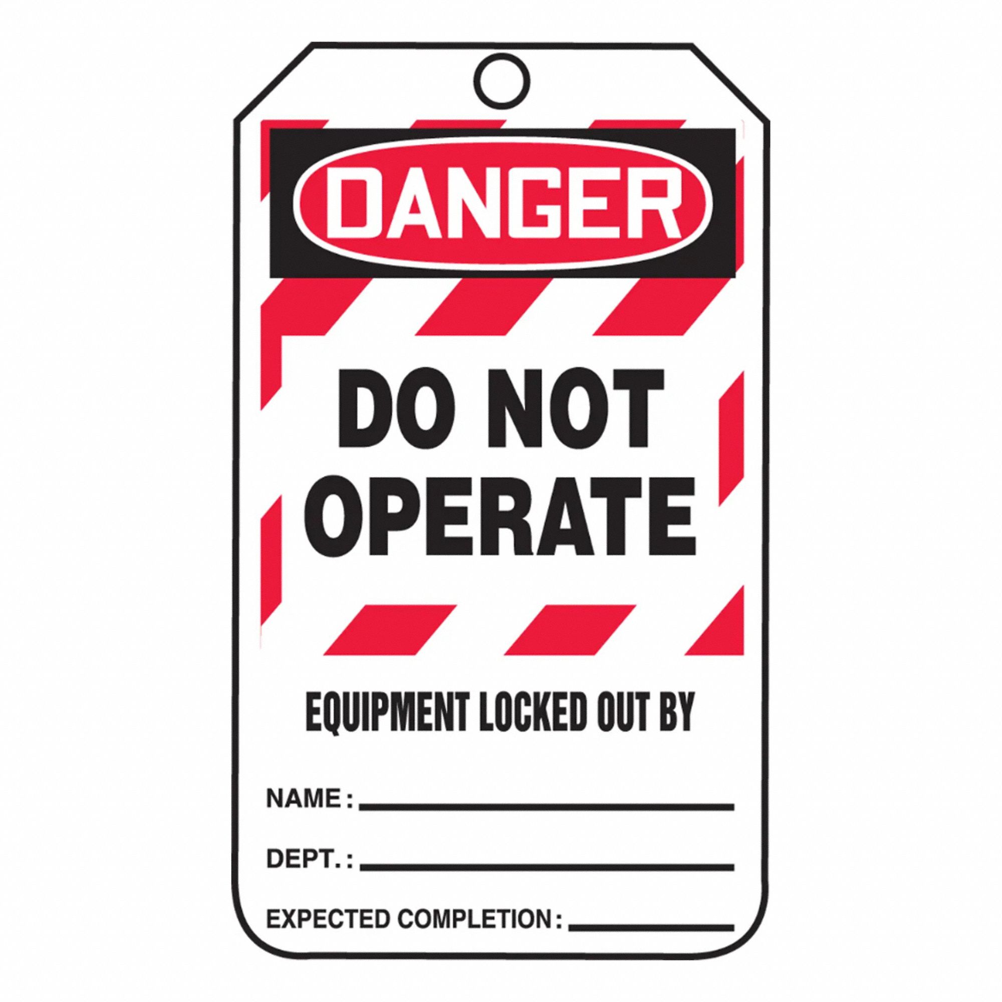 TAG LOCK OUT DO NOT OPERATE CARD