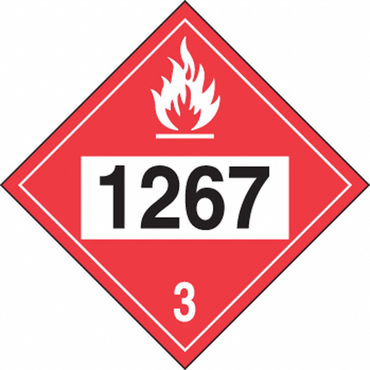 PLACARD CLASS 3 1267 100/PK