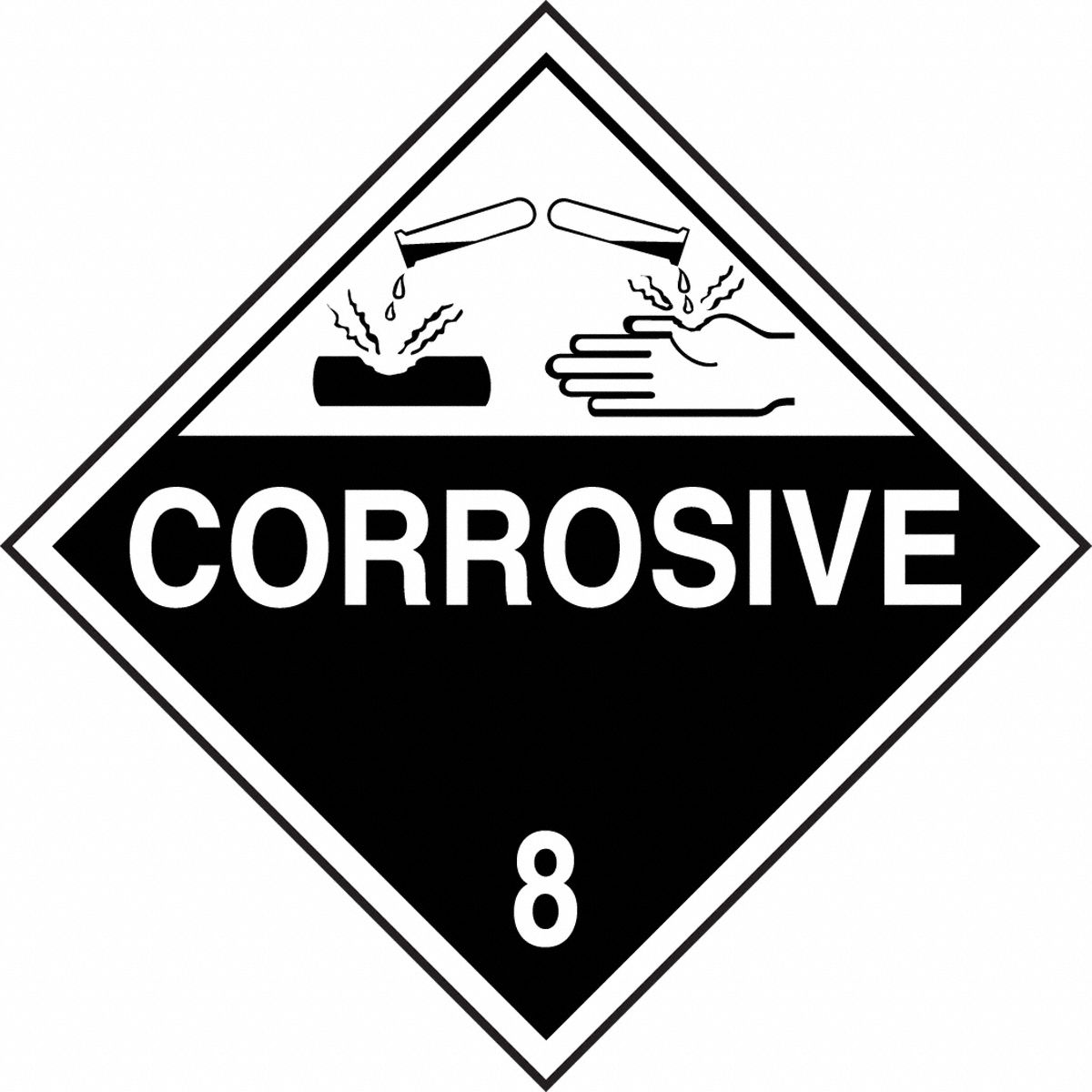 PLACARD VEHICLE COROSIVE