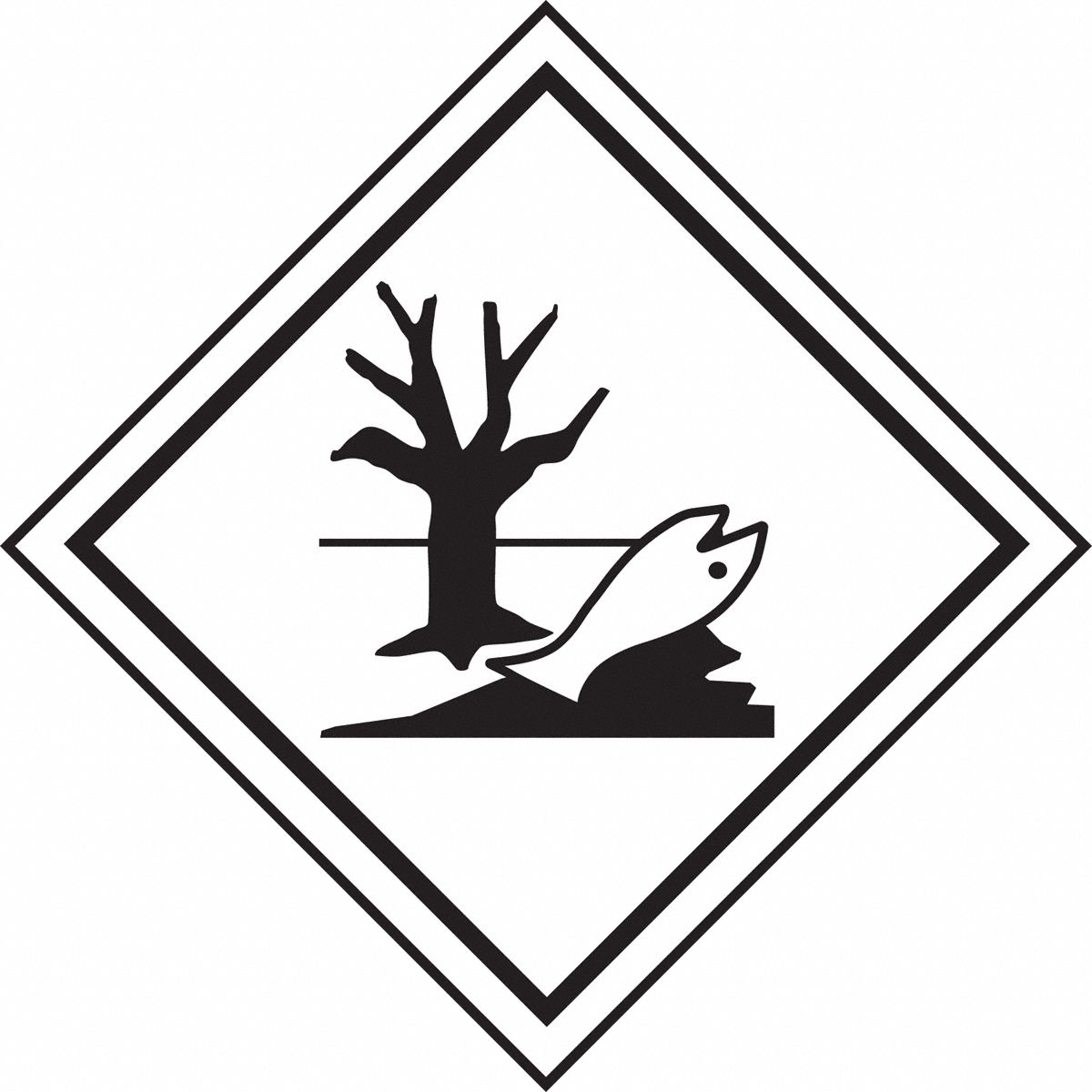 MARINE POLLUTANT PLACARD SELF STICK