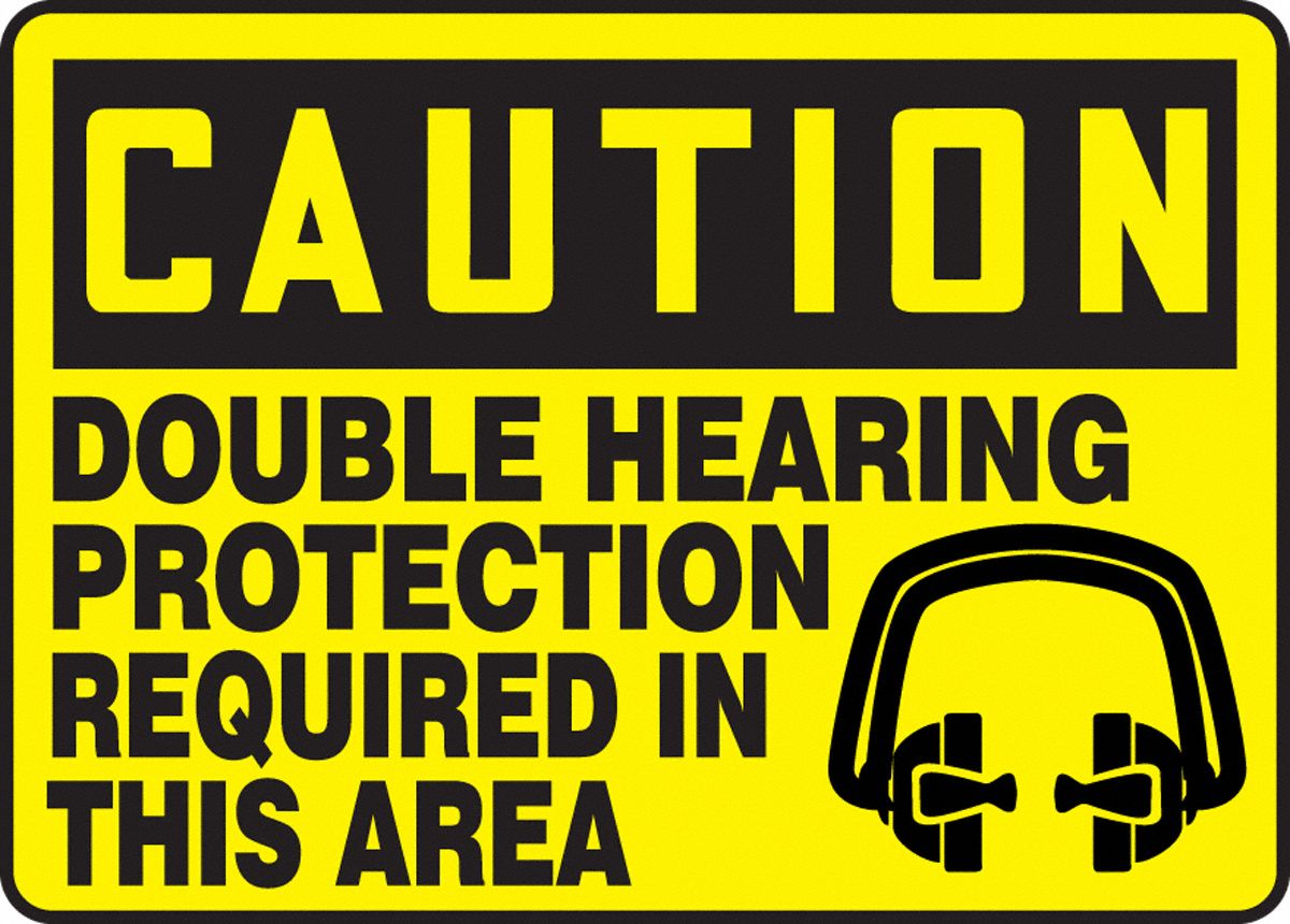 DOUBLE HEARING PROTECTION SIGN