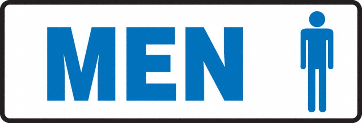 WASHROOM SIGN 4X12 MENS W/PICTO