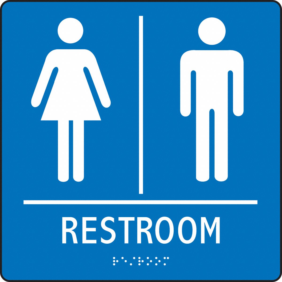 SIGN RESTROOM W/PICTO+BRAILLE 8X8