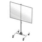 SHARED DESK DIVIDER W CLEAR PANEL, GREY/SILVER, 26 X 78 IN, ALUMINUM