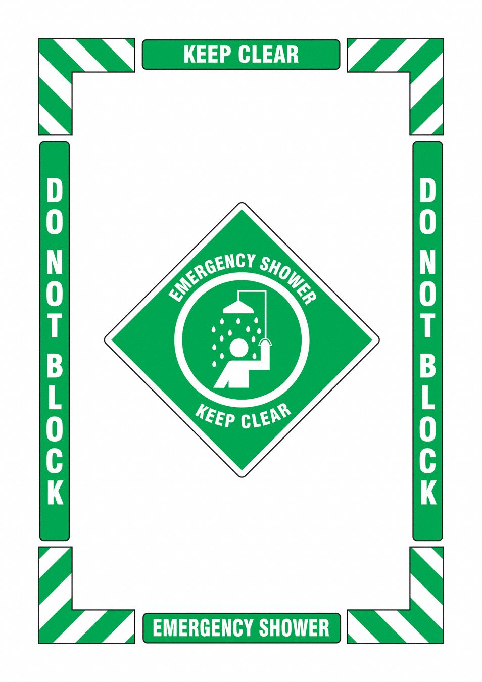 Floor Sign, Sign Format Other Format, Emergency Shower Keep Clear Do