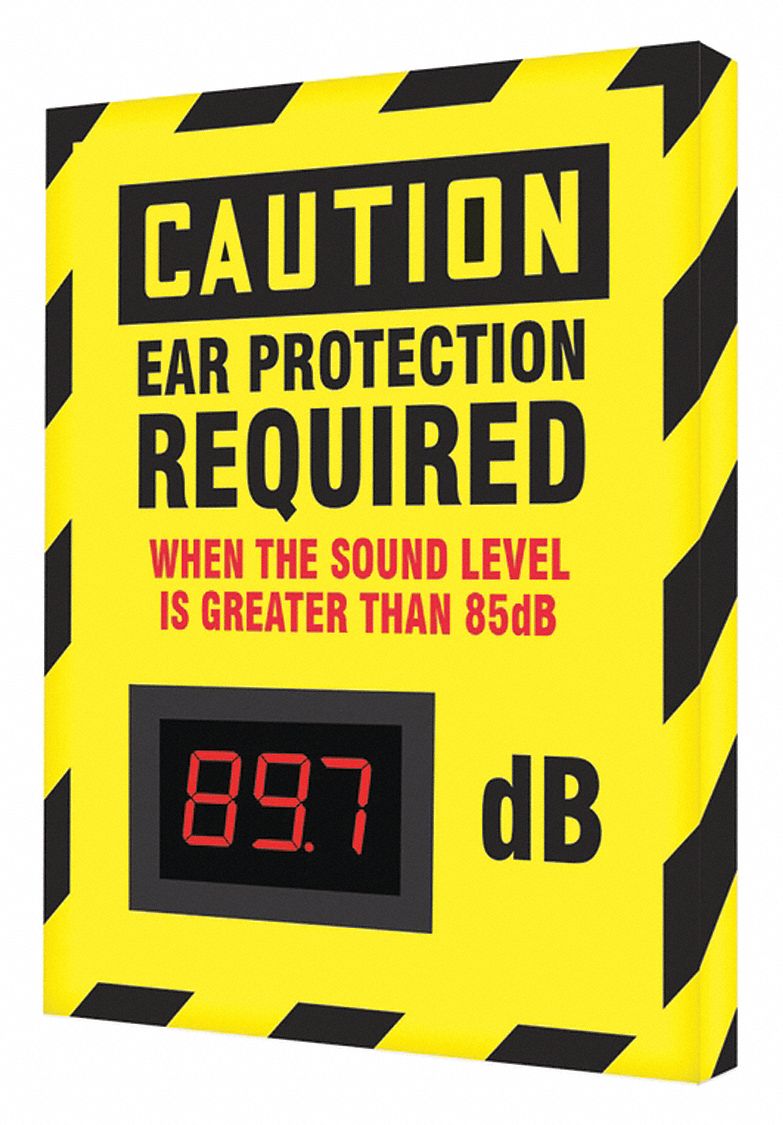 Aluminum, Mounting Holes Sign Mounting, Sound Level Decibel Meter Sign