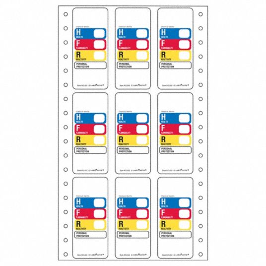 LABELMASTER, 2 7/8 in Ht, 1 1/4 in Wd, Label - 35ZJ28|ACL503 - Grainger