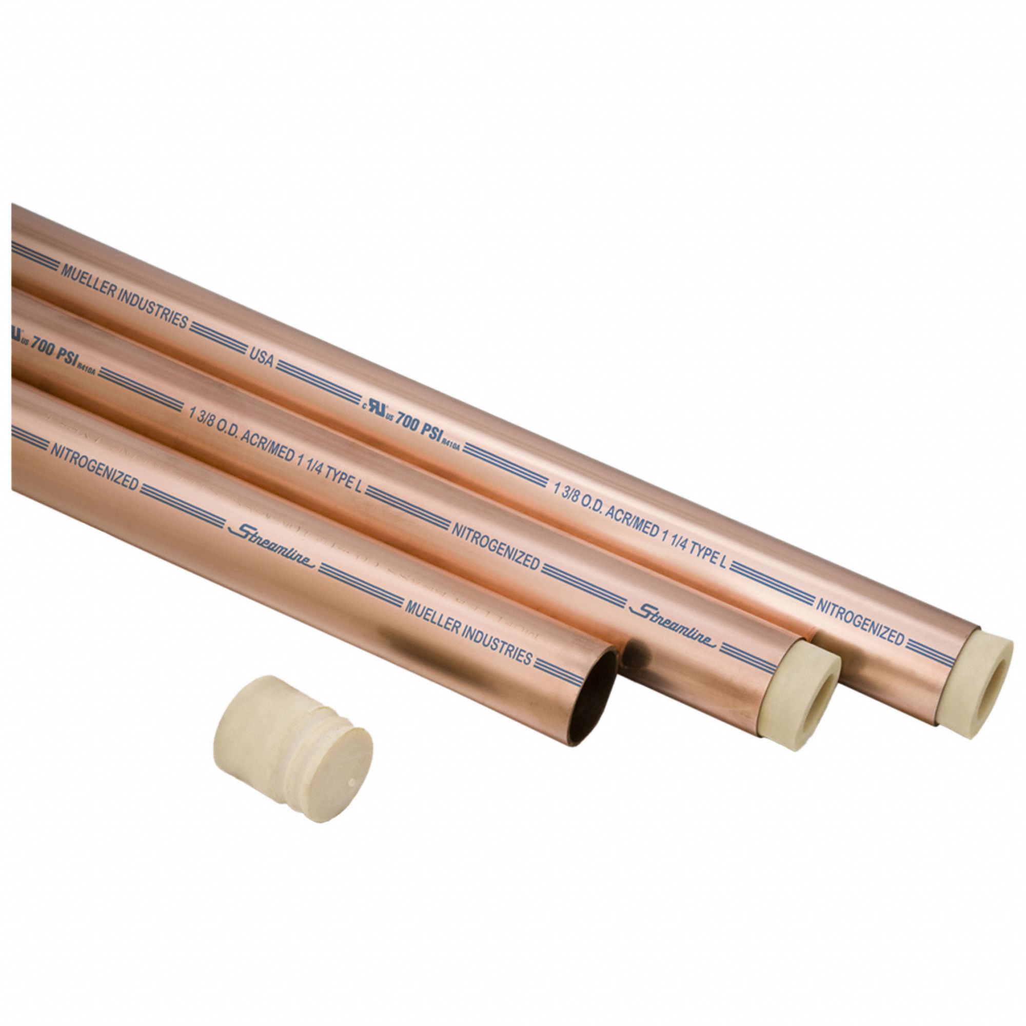 Copper, 2 5/8 in, Copper Tube 797LR2AC24010 Grainger