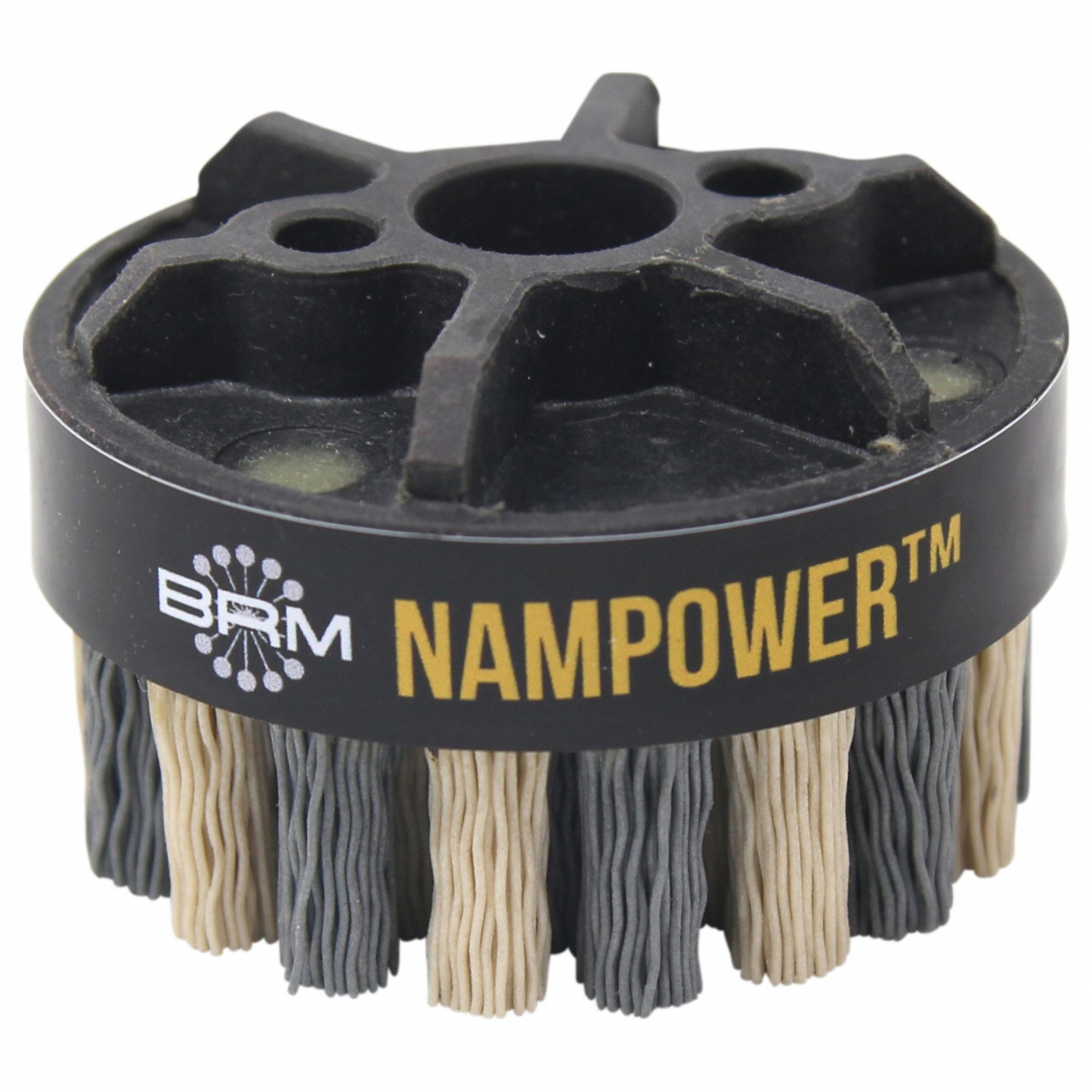 Disc Brush: Dot, 60 mm Dia, 18 mm Fill Lg, 0.022 in Fill Dia, Ceramic, 320 Grit